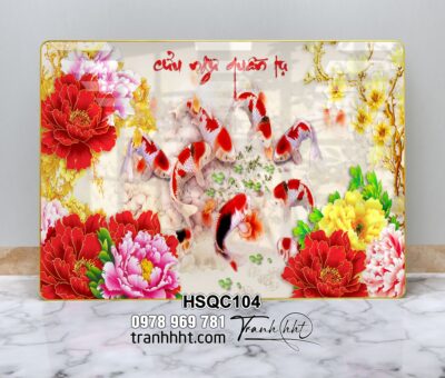 Tranh Hoa Sen Cá Chép HSQC104