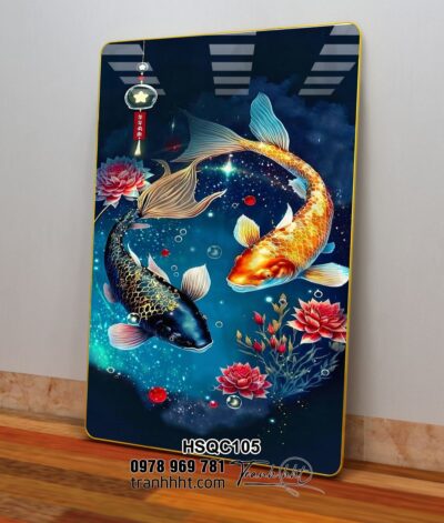 Tranh Hoa Sen Cá Chép HSQC105