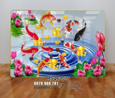 Tranh Hoa Sen Cá Chép HSQC107