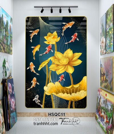 Tranh Hoa Sen Cá Chép HSQC11