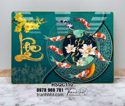 Tranh Hoa Sen Cá Chép HSQC110