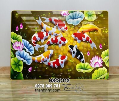 Tranh Hoa Sen Cá Chép HSQC112