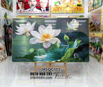 Tranh Hoa Sen Cá Chép HSQC113