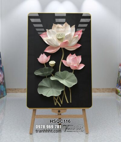 Tranh Hoa Sen Cá Chép HSQC116
