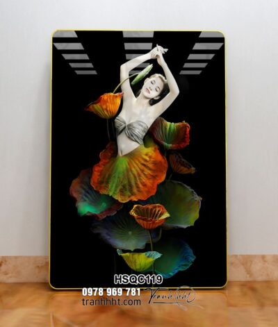 Tranh Hoa Sen Cá Chép HSQC119