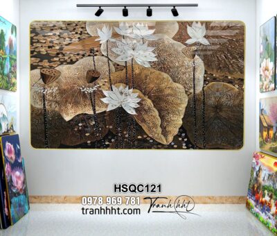 Tranh Hoa Sen Cá Chép HSQC121