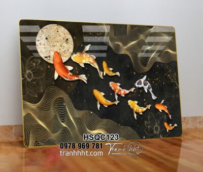 Tranh Hoa Sen Cá Chép HSQC123