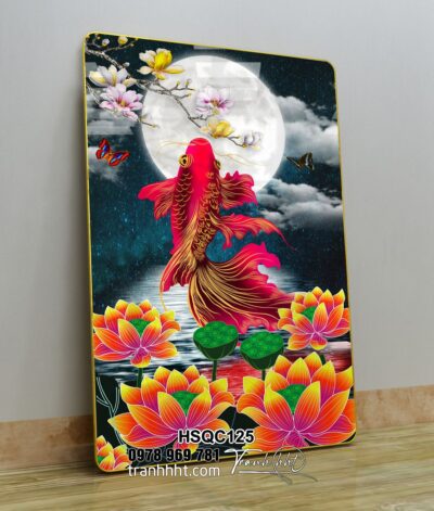 Tranh Hoa Sen Cá Chép HSQC125