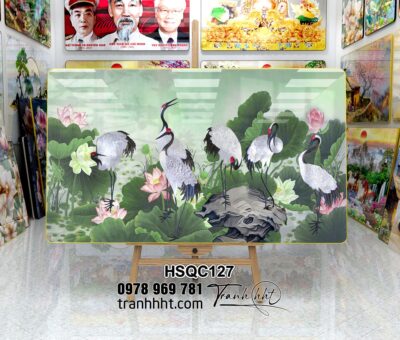 Tranh Hoa Sen Cá Chép HSQC127