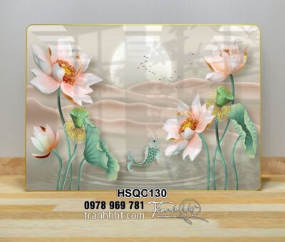 Tranh Hoa Sen Cá Chép HSQC130
