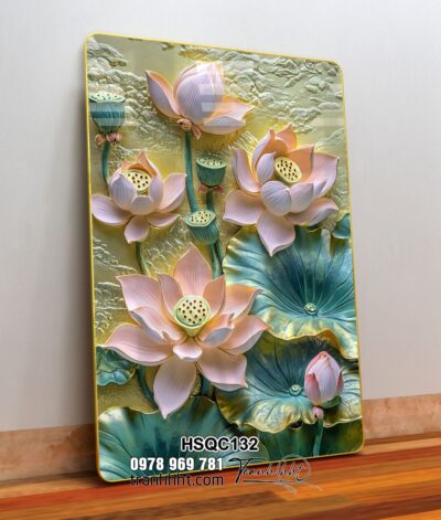 Tranh Hoa Sen Cá Chép HSQC132