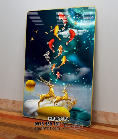 Tranh Hoa Sen Cá Chép HSQC134