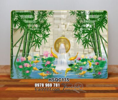 Tranh Hoa Sen Cá Chép HSQC135