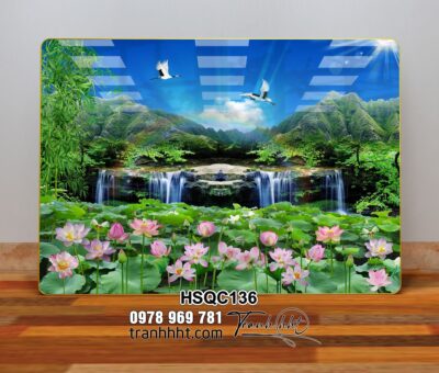 Tranh Hoa Sen Cá Chép HSQC136