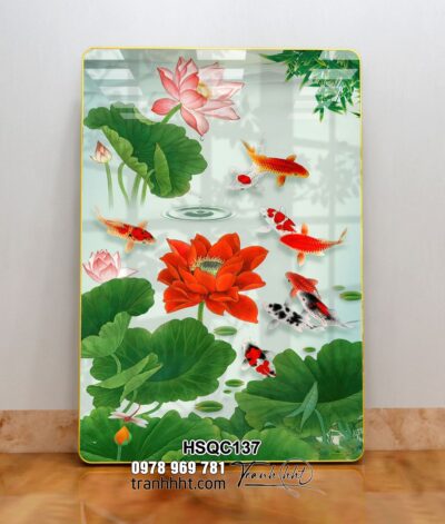 Tranh Hoa Sen Cá Chép HSQC137