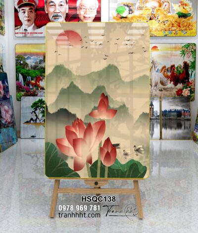 Tranh Hoa Sen Cá Chép HSQC138