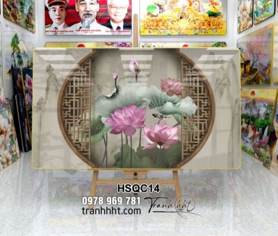 Tranh Hoa Sen Cá Chép HSQC14