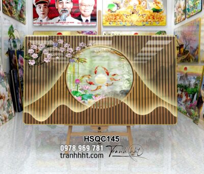 Tranh Hoa Sen Cá Chép HSQC145
