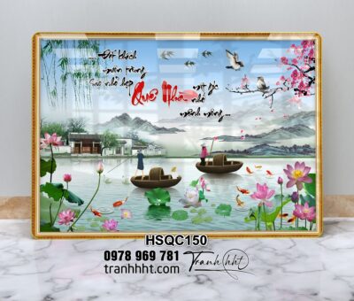 Tranh Hoa Sen Cá Chép HSQC150
