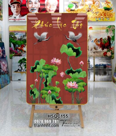 Tranh Hoa Sen Cá Chép HSQC155