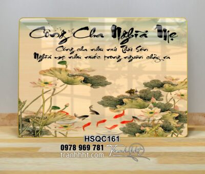 Tranh Hoa Sen Cá Chép HSQC161