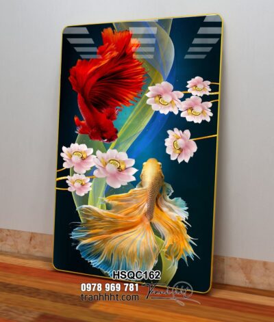 Tranh Hoa Sen Cá Chép HSQC162