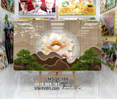 Tranh Hoa Sen Cá Chép HSQC166