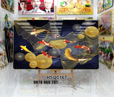 Tranh Hoa Sen Cá Chép HSQC167