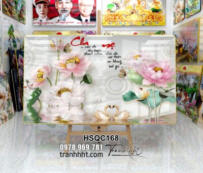 Tranh Hoa Sen Cá Chép HSQC168