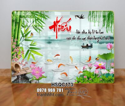 Tranh Hoa Sen Cá Chép HSQC173