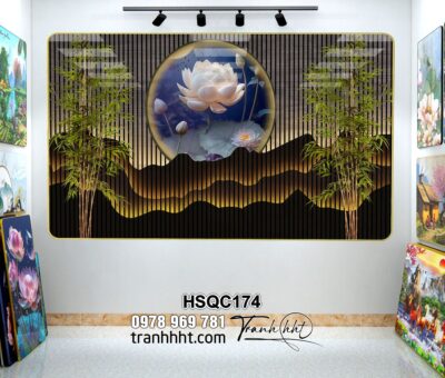 Tranh Hoa Sen Cá Chép HSQC174