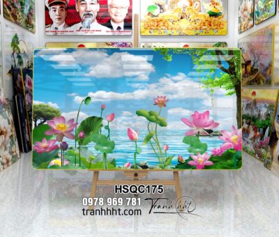 Tranh Hoa Sen Cá Chép HSQC175