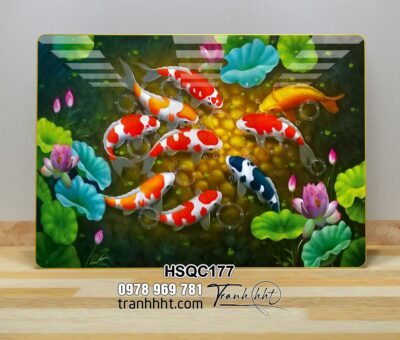 Tranh Hoa Sen Cá Chép HSQC177