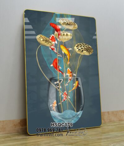 Tranh Hoa Sen Cá Chép HSQC179