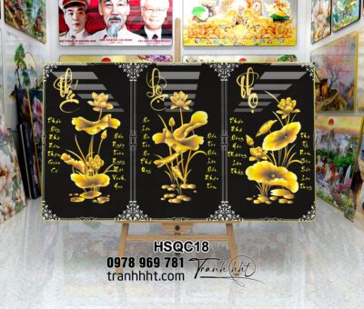 Tranh Hoa Sen Cá Chép HSQC18