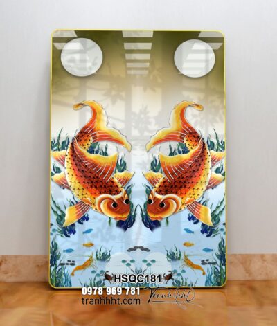Tranh Hoa Sen Cá Chép HSQC181