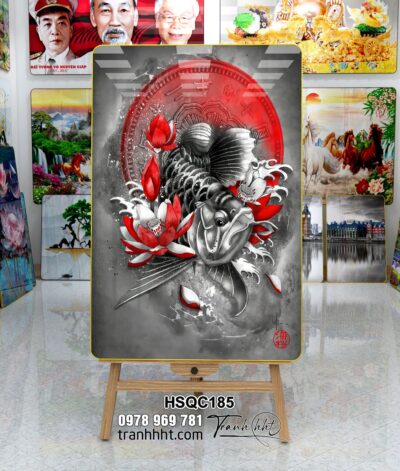 Tranh Hoa Sen Cá Chép HSQC185