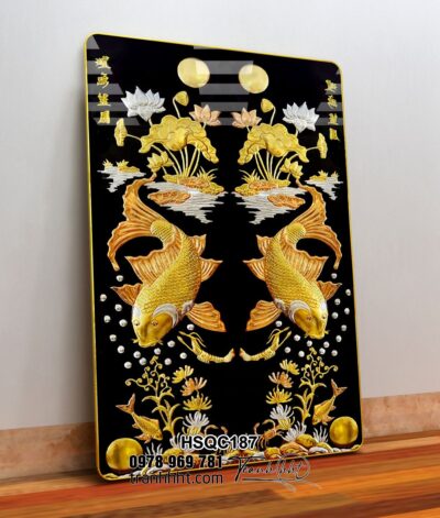 Tranh Hoa Sen Cá Chép HSQC187