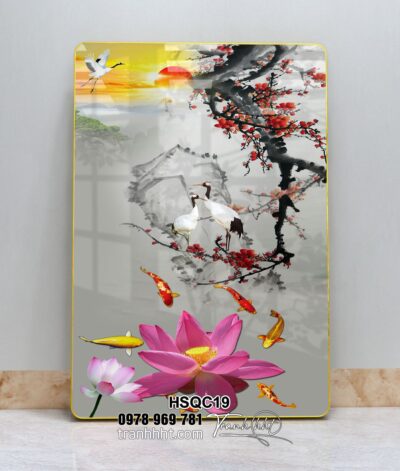Tranh Hoa Sen Cá Chép HSQC19