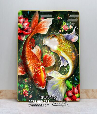 Tranh Hoa Sen Cá Chép HSQC190
