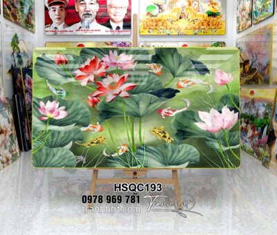 Tranh Hoa Sen Cá Chép HSQC193