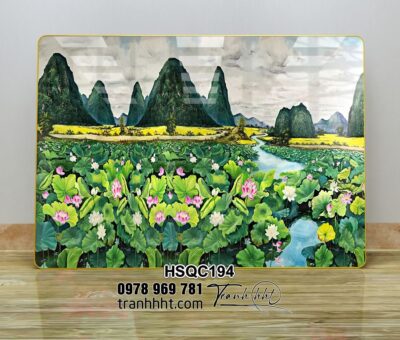 Tranh Hoa Sen Cá Chép HSQC194