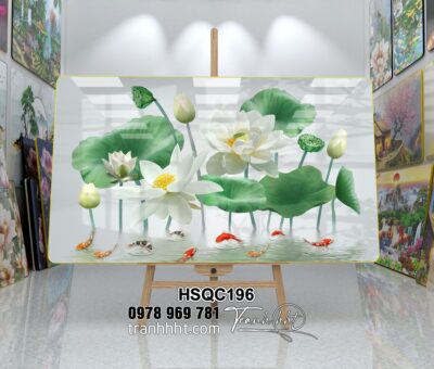 Tranh Hoa Sen Cá Chép HSQC196