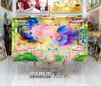 Tranh Hoa Sen Cá Chép HSQC197