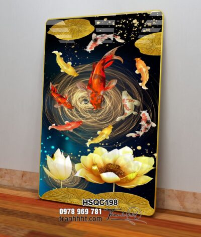 Tranh Hoa Sen Cá Chép HSQC198