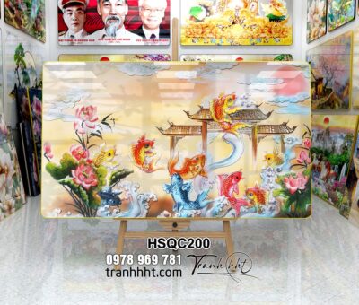 Tranh Hoa Sen Cá Chép HSQC200