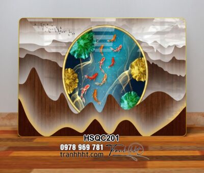 Tranh Hoa Sen Cá Chép HSQC201