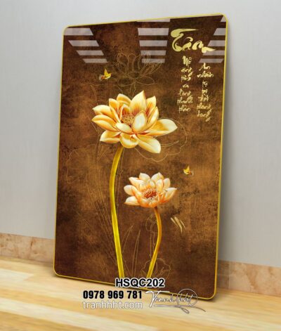 Tranh Hoa Sen Cá Chép HSQC202
