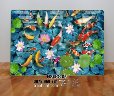 Tranh Hoa Sen Cá Chép HSQC203