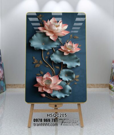 Tranh Hoa Sen Cá Chép HSQC205